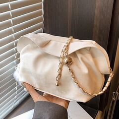 小眾設計感夾口雲朵包鏈條斜挎包2024年新款潮時尚百搭洋氣小包包