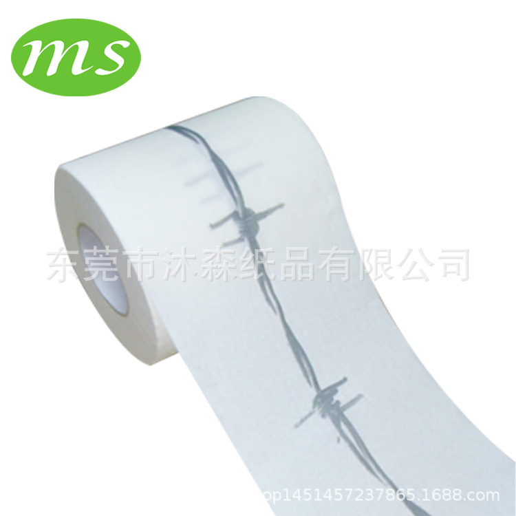 Factory Direct Supply iron wire creative advertising color printing roll toilet paper iron wire creative tissue