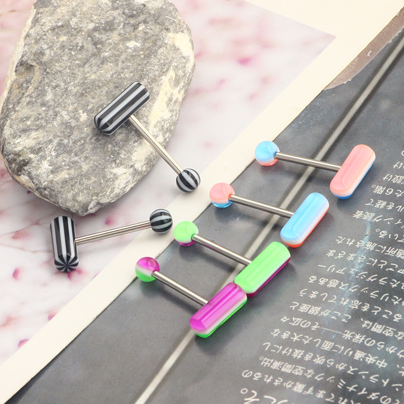 Holiday, Daily Occasion 304 Stainless Steel Material 1 Piece Belly Rings Simple Style Classic Style Solid Color 304 Stainless Steel Plating Tongue Rings