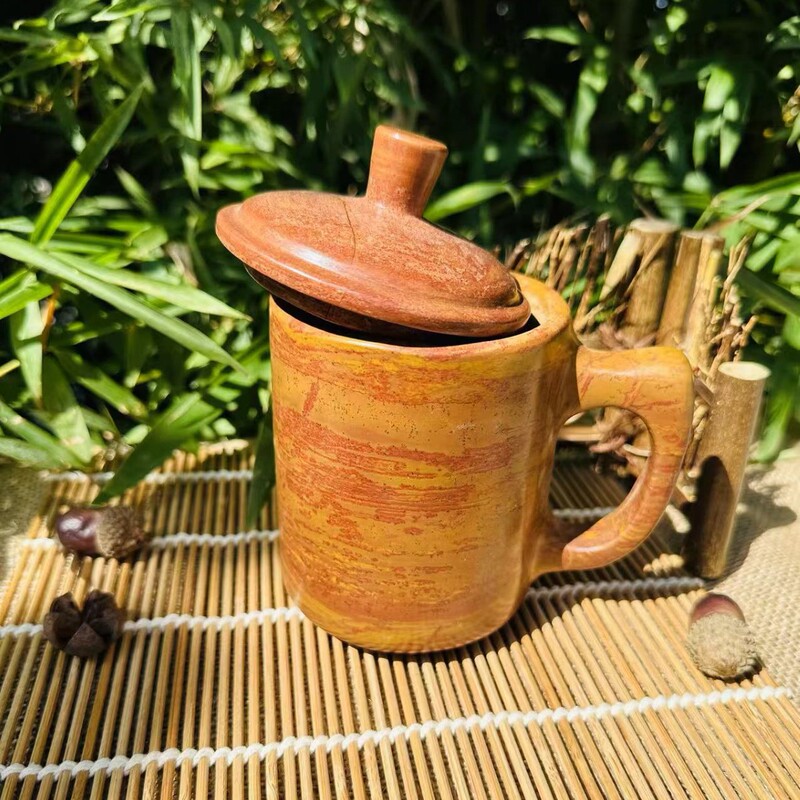 古泗堂石茶杯養生水杯ハンドル付きバランス水質酸アルカリ浄化水質|undefined