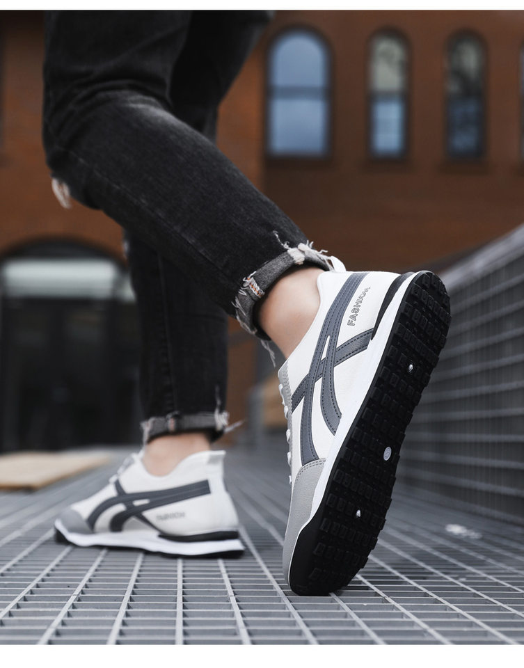 Giày nam kiểu Forrest Gump cổ thấp, sneaker vải phối màu, đế cao su, thoáng khí, phong cách Hàn Quốc — 101 Da Nam - Xanh Quýt [Hộp], 101 Da nam - Xám [Hộp], 101 Da nam - Đen [Hộp] chi tiết 16