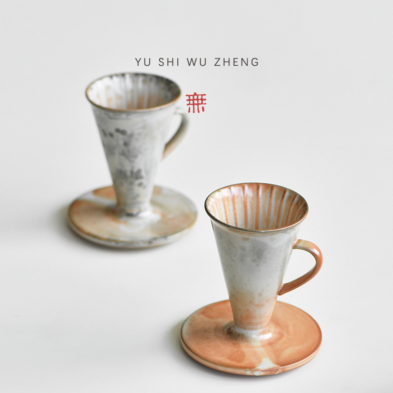 Zhiye Burn Creative Handle Coffee Filter Cup Ceramic Hand Brewed Coffee Filter Japanese-style Rough Pottery Utensils Zhiye Burn Creative Handle Coffee Filter Cup Ceramic Hand Brewed Coffee Filter Japanese-style Rough Pottery Utensils