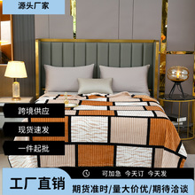 跨境现货加厚纯色菠萝格法兰绒毛毯珊瑚绒沙发盖毯空调毯午睡毯子