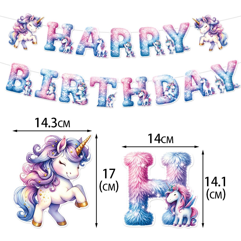 Nuevo tema de unicornio decoración de cumpleaños bandera de tirón bandera de fondo flor de tirón decoración de fiesta de cumpleaños suministros de diseño