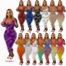 CY9086 欧美女装批发  背心+包臀裙印花两件套