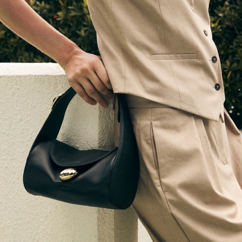 Women's Lychee Patterned Cowhide Shoulder Underarm Handbag_voghion.com