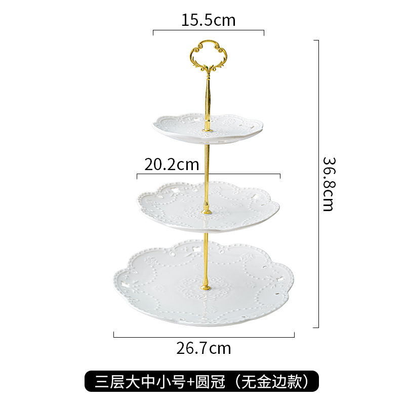 Luz de lujo cerámica de doble capa plato de aperitivos hogar sala de estar mesa de café pastel mesa de postre merienda creativa fruta seca plato de decoración de frutas