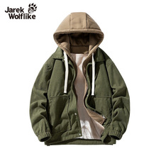 灯芯绒棒球服夹克外套男士秋冬宽松加绒加厚休闲翻领外套上衣服男