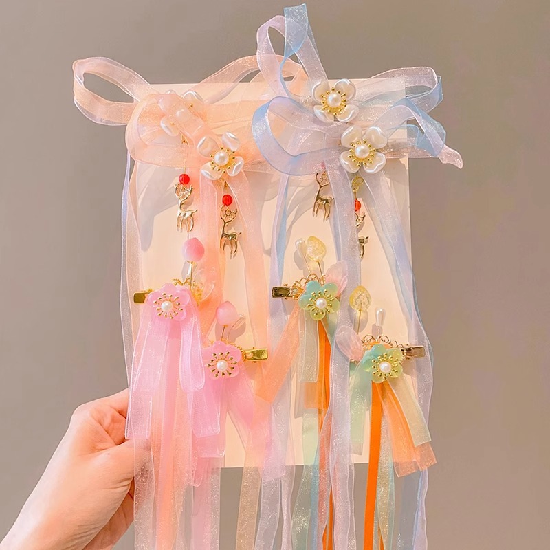 Niños flotantes bordillos brocas de cabello estilo antiguo estilo Han vestido