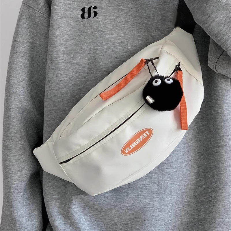Contrast Color Simple Versatile Waist Bag Men's Japanese Style Ins Student Casual Crossbody Backpack Sports Chest Bag Women's Crossbody Small Bag