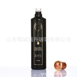 Tea Oil Bottle, Walnut Oil Bottle, Dark Green Glass Sesame Oil Bottle, Crystal White Virgin Olive Oil Sealed Glass Container