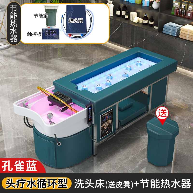 Azul pavo real + CIRCULACIÓN DE AGUA + calentador de agua