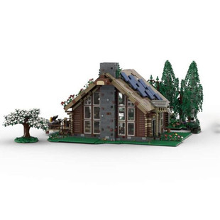 Moc-148696 Luxury Modern Log House with Interior Module 5047 Particle Count