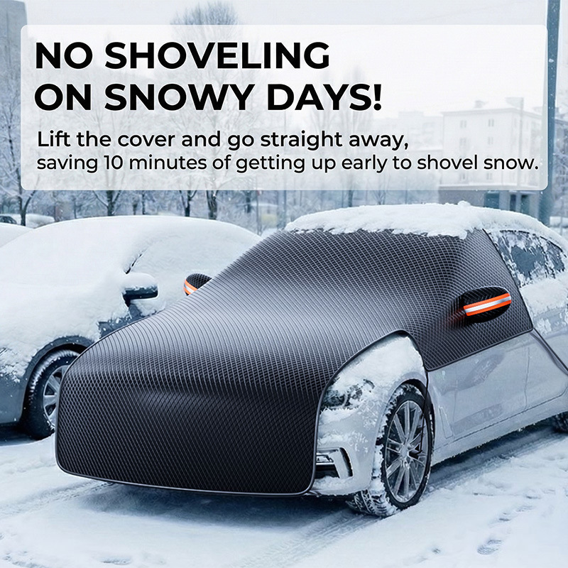 Car Snow Shield and Sunshade Dual-Purpose Thickened Sun Protection Car Cover Car Front Windshield Cover Heat Insulation Anti-Freeze Car Cover