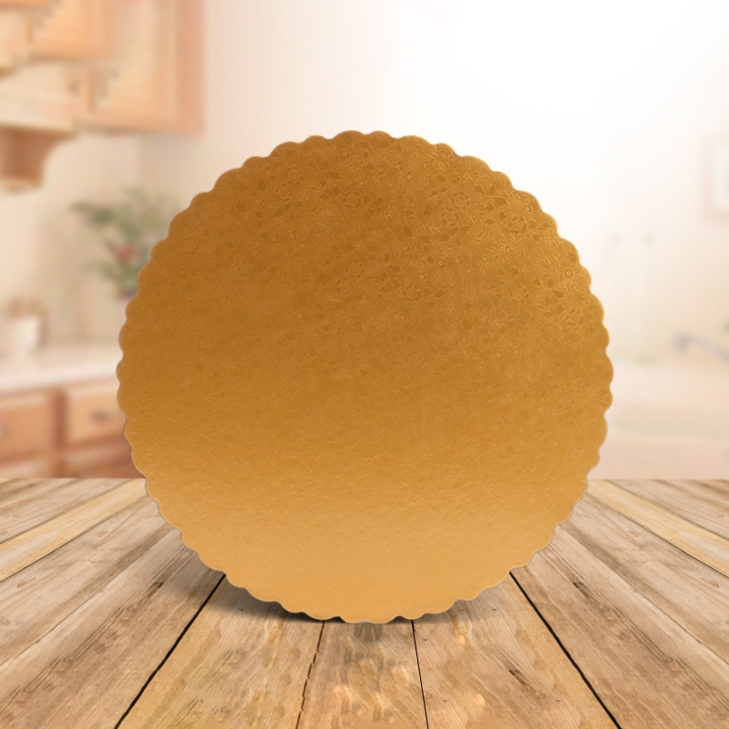 圆形金色蛋糕底托烘焙生日蛋糕硬底盘西点慕斯垫纸包边戚风蛋糕垫