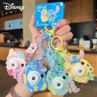 Authentic Cartoon Lilo and Stitch Projection Camera Keychain Pendant Small Gift 100mm Gashapon Wholesale