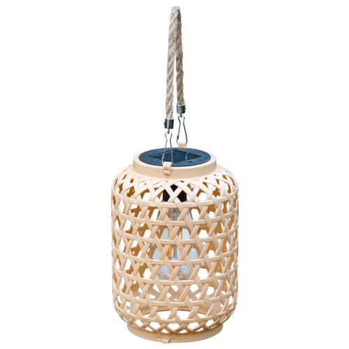 New solar portable lamp imitation bamboo lantern lamp new Chinese pastoral outdoor landscape decoration atmosphere garden lamp