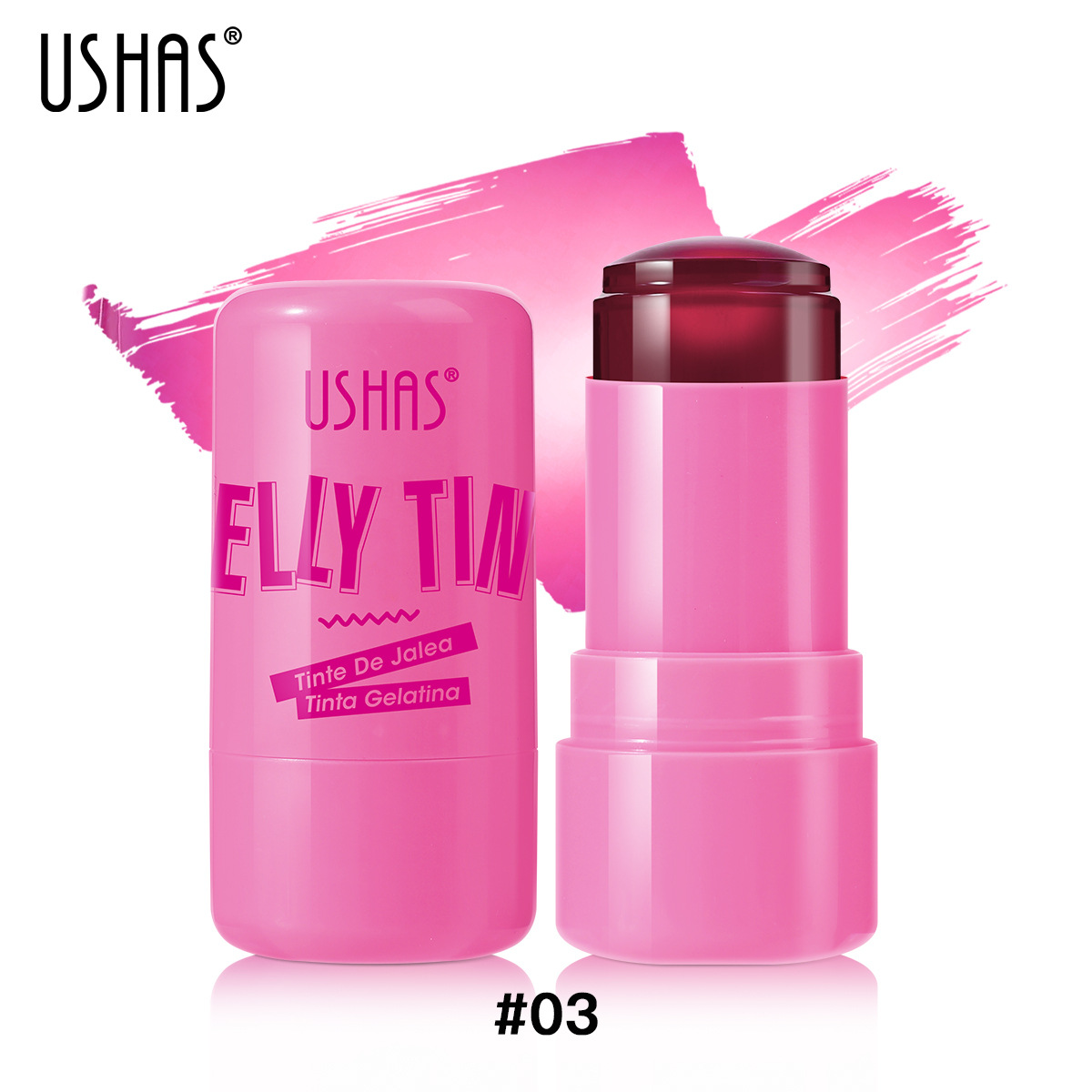 La crema de rubor de gelatina explosiva transfronteriza USHAS se puede usar como lápiz labial