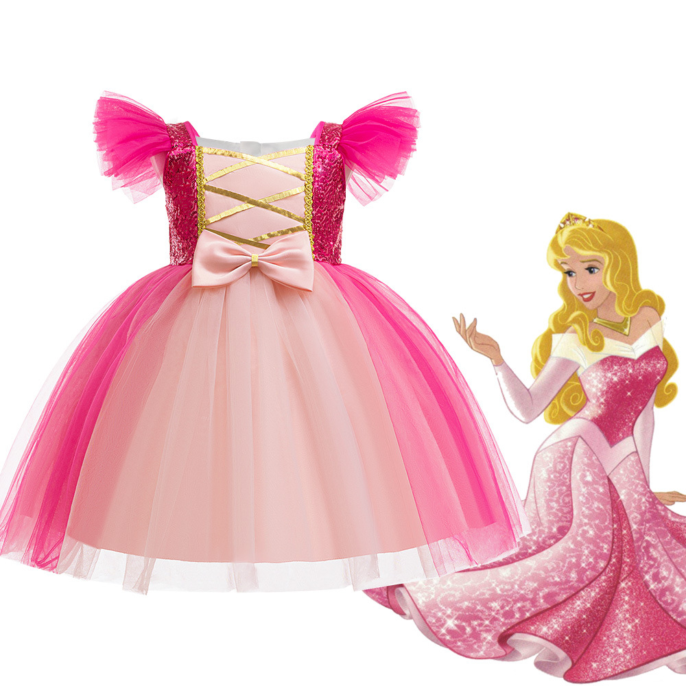 Bella durmiente princesa Sofía vestido infantil Rapunzel vestido de niña cumpleaños COS espectáculo vestido de fiesta