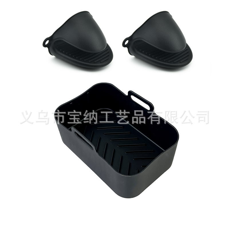 Rectangular de doble olla de silicona sartén freidora de aire accesorios DZ201 silicona para hornear olla de silicona