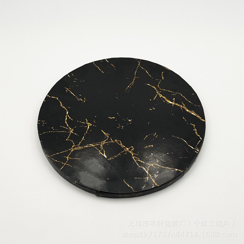 Fábrica directa bandeja redonda placa de transferencia mármol mapa de panal de papel 10 pulgadas pastel estampado pastel estampado pastel estampado