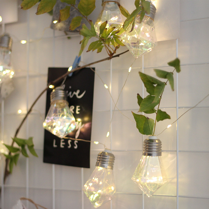 Directo de fábrica 100 luces 10 burbuja LED Cadena de luz de alambre de cobre de tipo diamante de iluminación árbol de Navidad bombilla decorativa