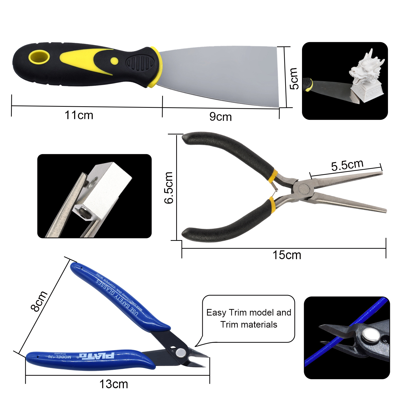 3D traje de herramientas impresora boquilla limpieza desmontaje modelo recorte pulido DIY conjunto completo