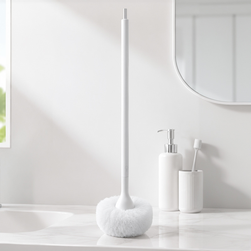 Cepillo de Inodoro de Mango Largo con Forma de Nube de Goma Suave, Sin Perforación, para Baño