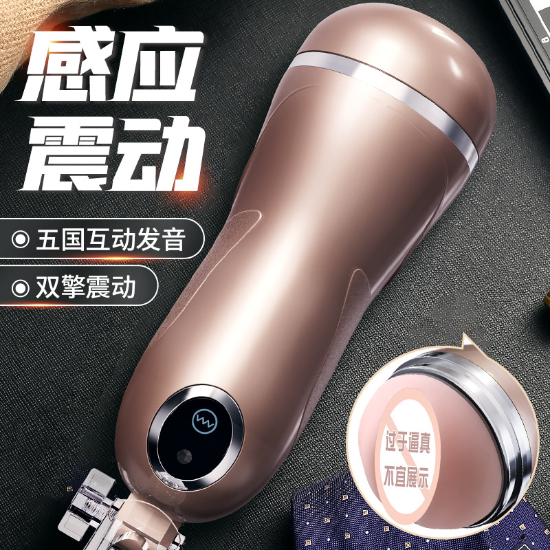 Fantasía de vibración de aviones de taza de doble choque de voz interactiva molde invertido entrenador masculino entrenador para adultos