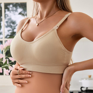Wholesale front opening buckle no steel ring underwear postpartum gathered plus size pregnant women nursing bra nursing bra