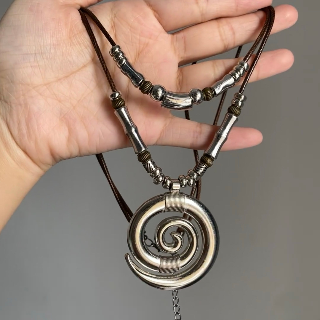 Long Bohemian Women's Necklace Turbulence Totem Layered Geometric Pattern Alloy Boho Beach Style Lockbone Chain Jewelry display picture 2