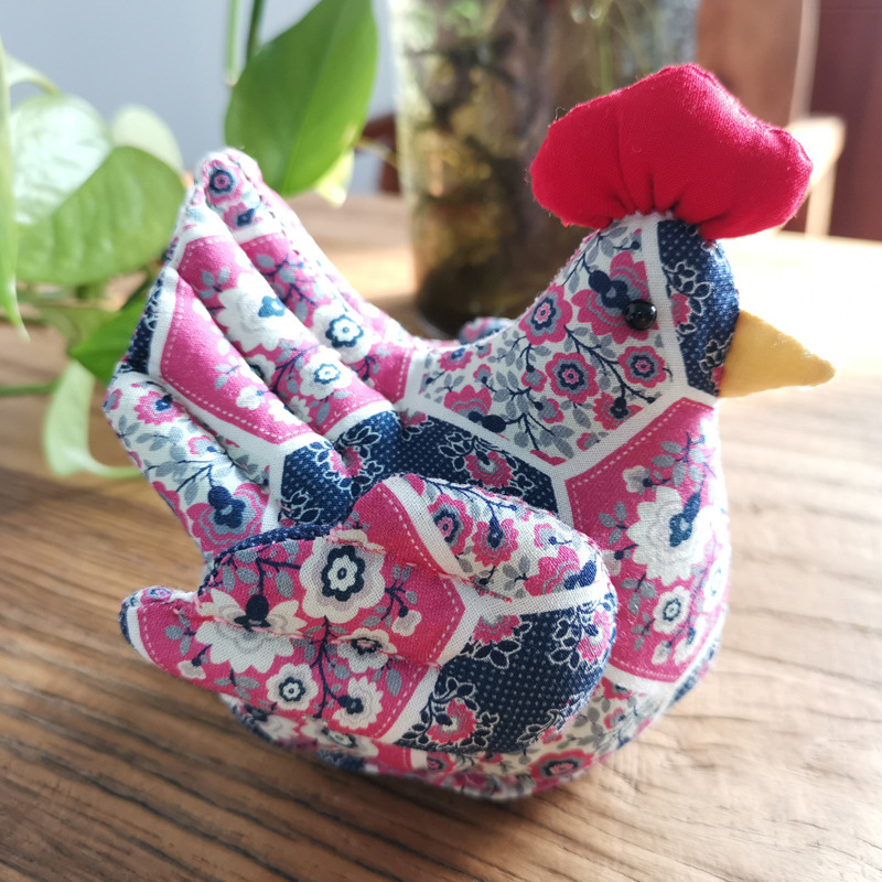 Patchwork DIY bordado material hecho a mano paquete impreso tela de algodón principiante almacenamiento cesta patchwork muñeca pollo