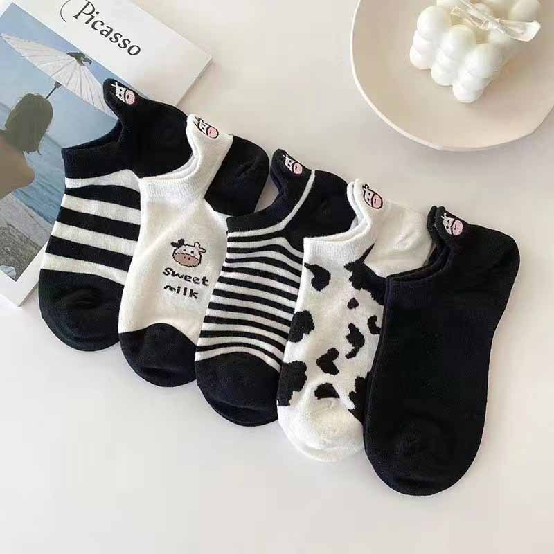 cartoon short polyester-cotton socks 10-pairs nihaostyles clothing wholesale NSLSD80689