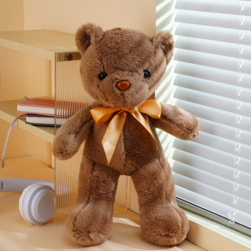 Osos de peluche con lazo de cinta de diez colores, muñecos de boda, regalos al por mayor, juguetes de peluche