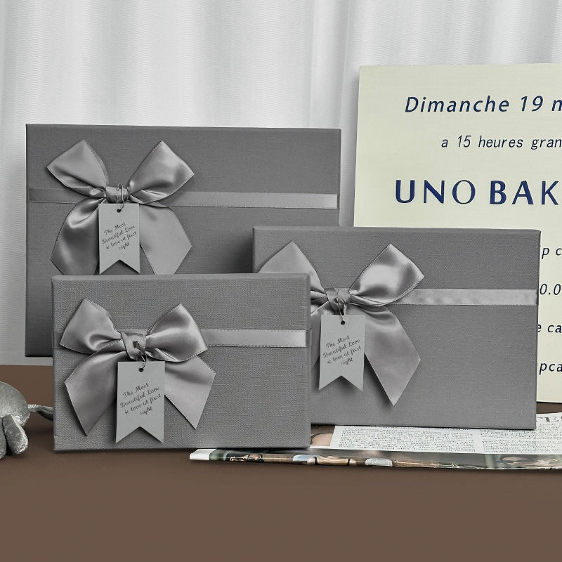 Caja de Regalo con Tapa de Nudo de Moño Estilo Cielo y Tierra, Caja de Embalaje para Cosméticos, Caja de Regalo para Bufandas, Caja de Regalo al por Mayor del Fabricante