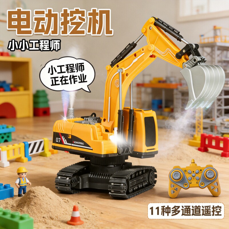 Cross-Border Electric Large Excavator Truck Engineering Vehicle 2.4g Simulation 11-Channel Remote Control Car Amazon Children's Toy Cross-Border Electric Large Excavator Truck Engineering Vehicle 2.4g Simulation 11-Channel Remote Control Car Amazon Children's Toy