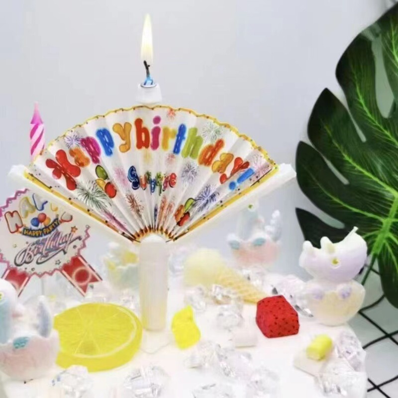 Creative Fan-Shaped Birthday Candles, Surprise Banners, Funny Birthday Cake Decorations, Inserts, Cards, Photo Props Creative Fan-Shaped Birthday Candles, Surprise Banners, Funny Birthday Cake Decorations, Inserts, Cards, Photo Props