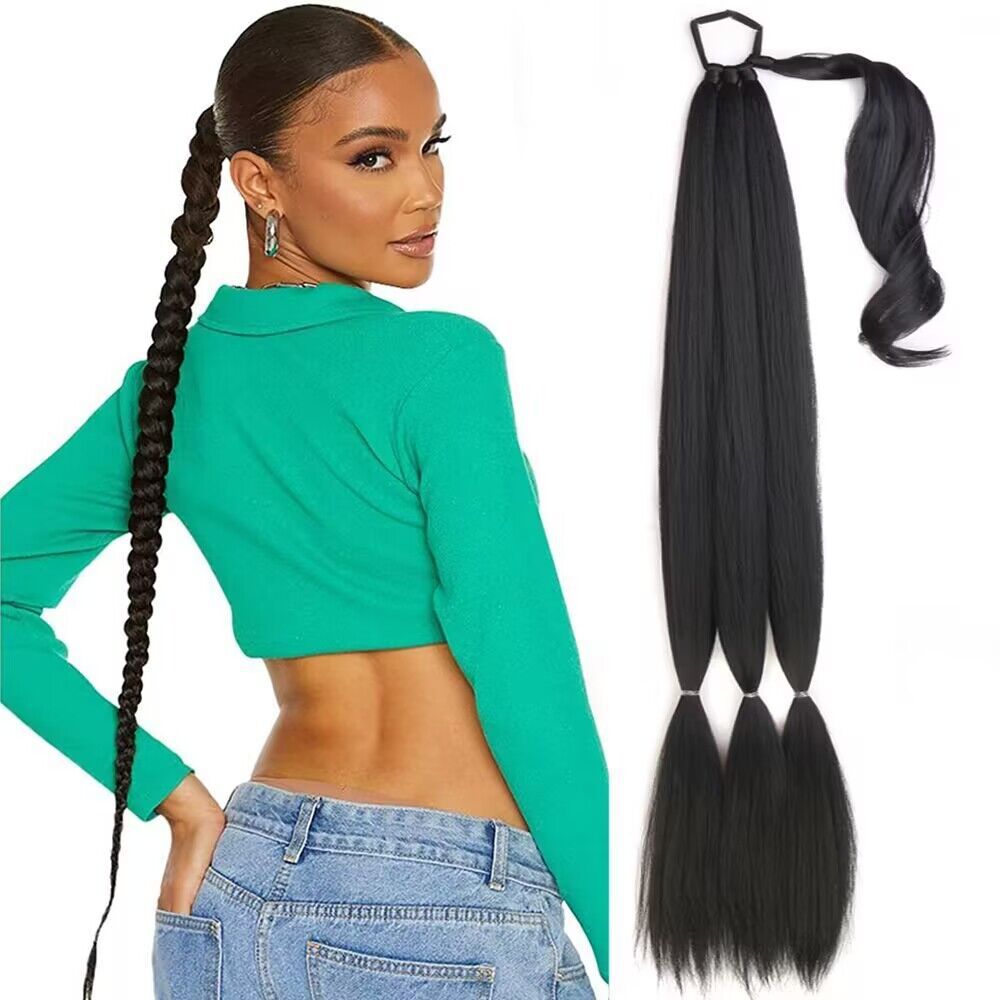 Peluca ponytail mujer enrollamiento extensión del pelo ponytail peluca Cola de Caballo de boxeo en stock Xuchang trenza peluca