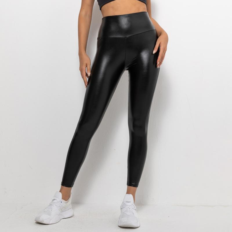 Sexy Couleur Unie Pu Polyester Actif Bas Pantalons Moulants display picture 2