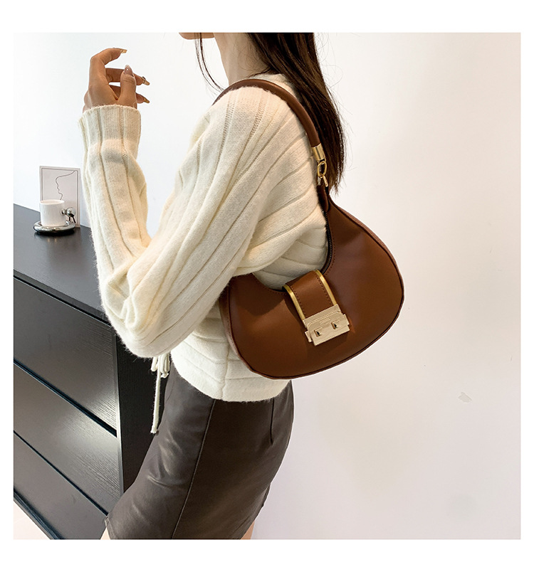Retro Shoulder Bag For Women Crescent Armpit Bag Candy Colour_voghion.com