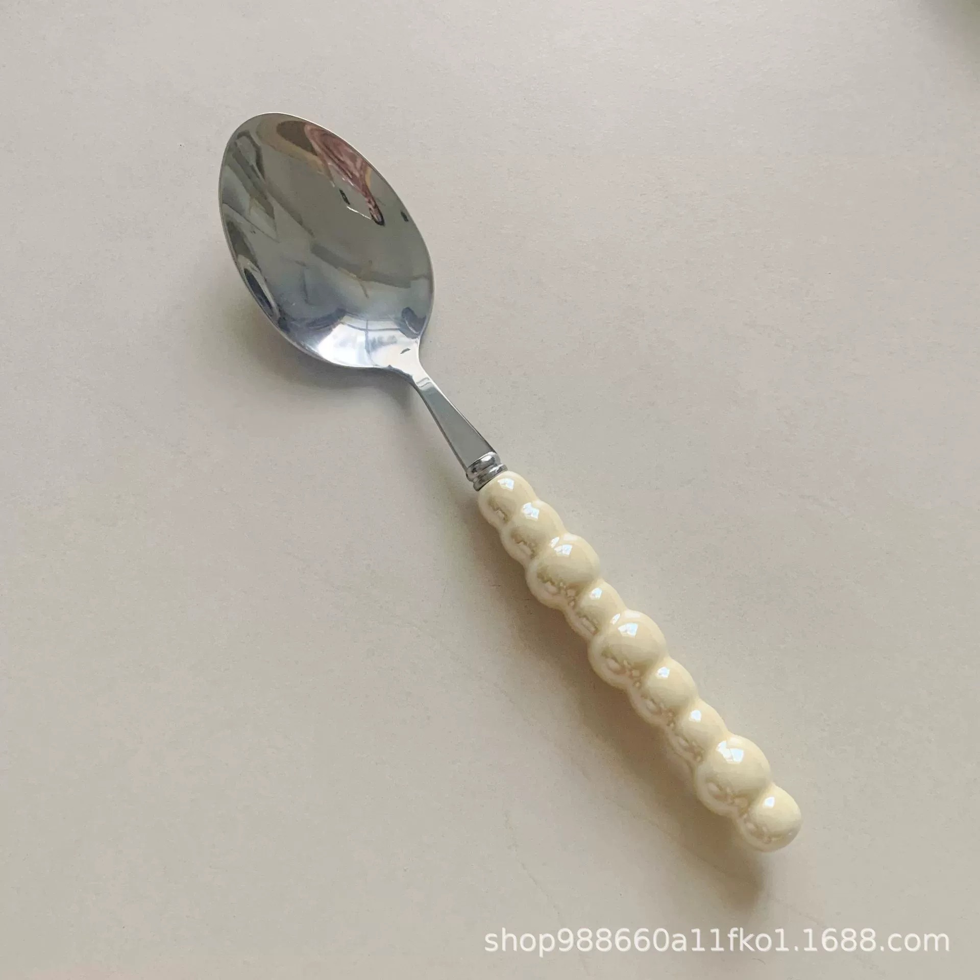 Ceramic tableware pearl stainless steel, set, spoon, fork, light luxury style, home decor