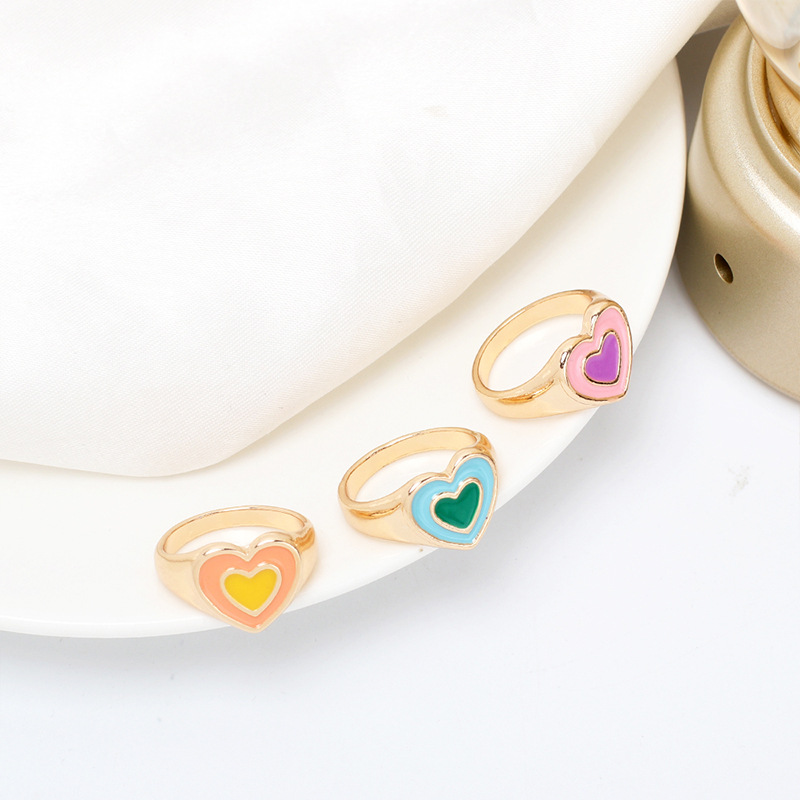 Wholesale Jewelry Geometric Heart Ring Nihaojewelry display picture 7