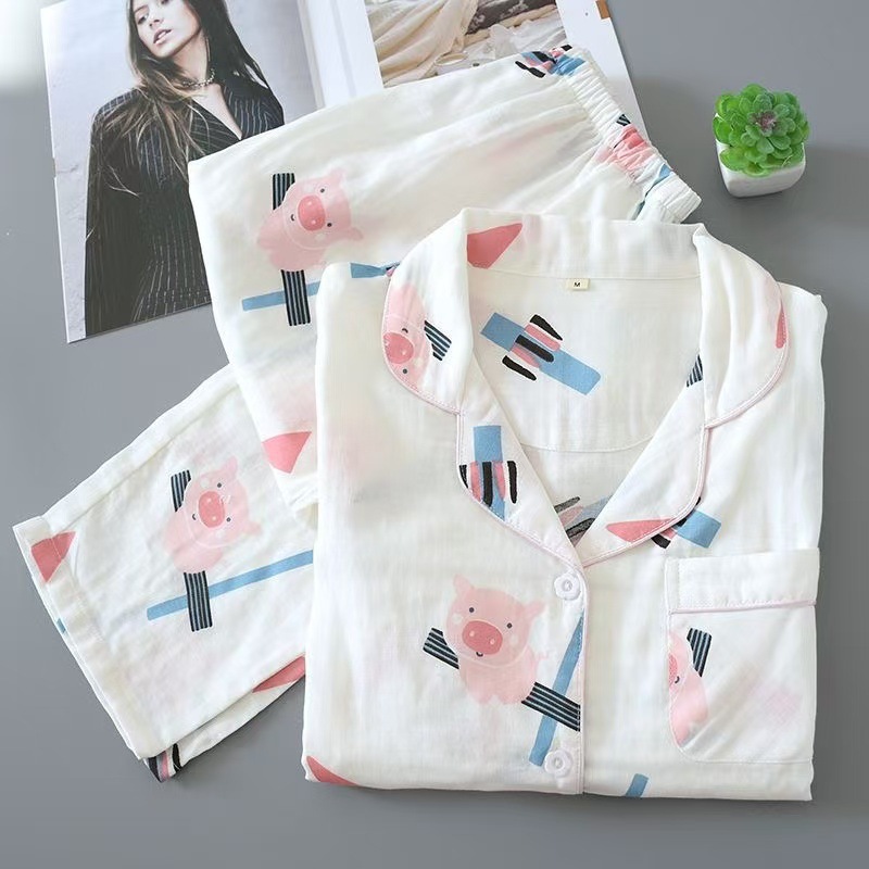 Pijamas de primavera y otoño nubes de algodón estudiantes delgados sueltos cardigans de manga larga set de ropa para el hogar image 15