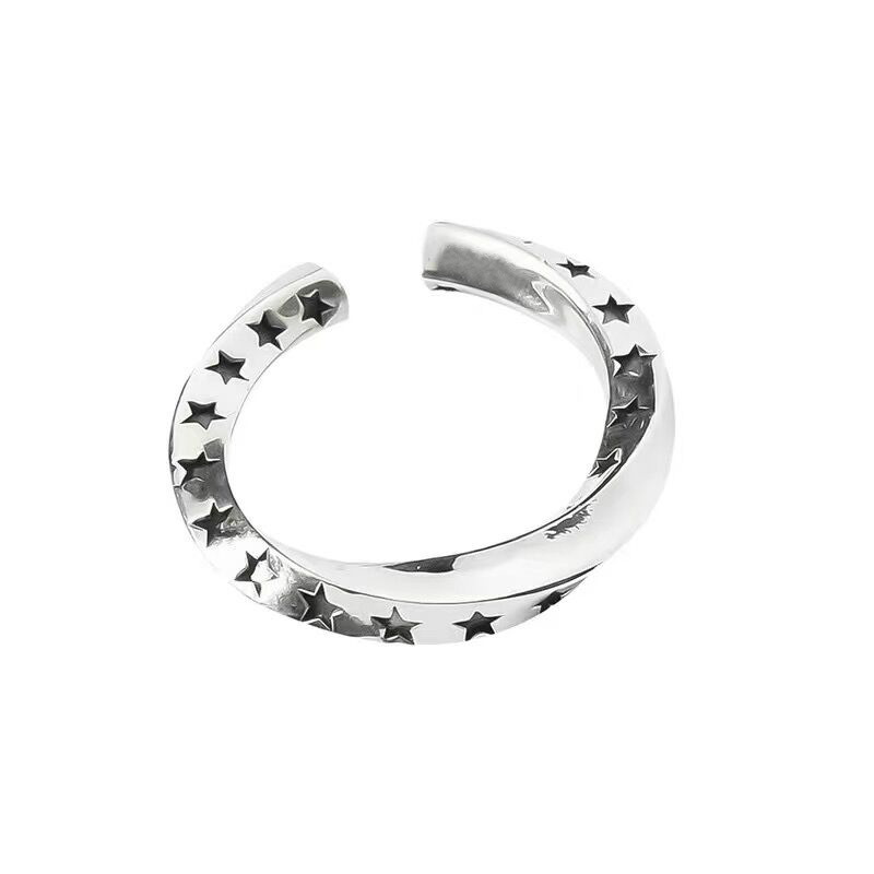 Vintage ster open ring voor dames elegant punk design_voghion.com