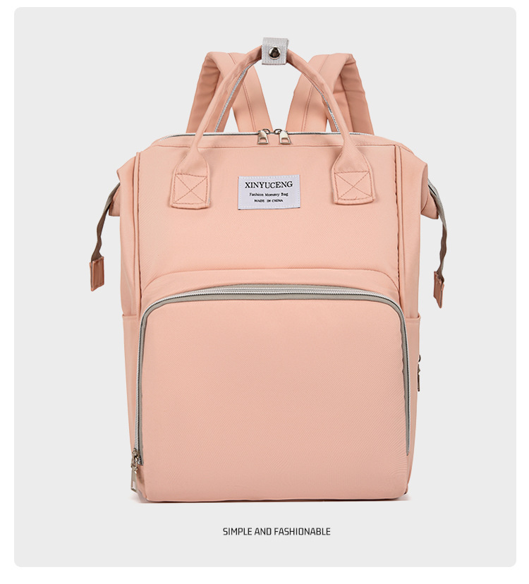Solid-color lightweight mom bag, a backpack for taking kids out, multi-functional large-capacity mother and baby bag for girls undefined