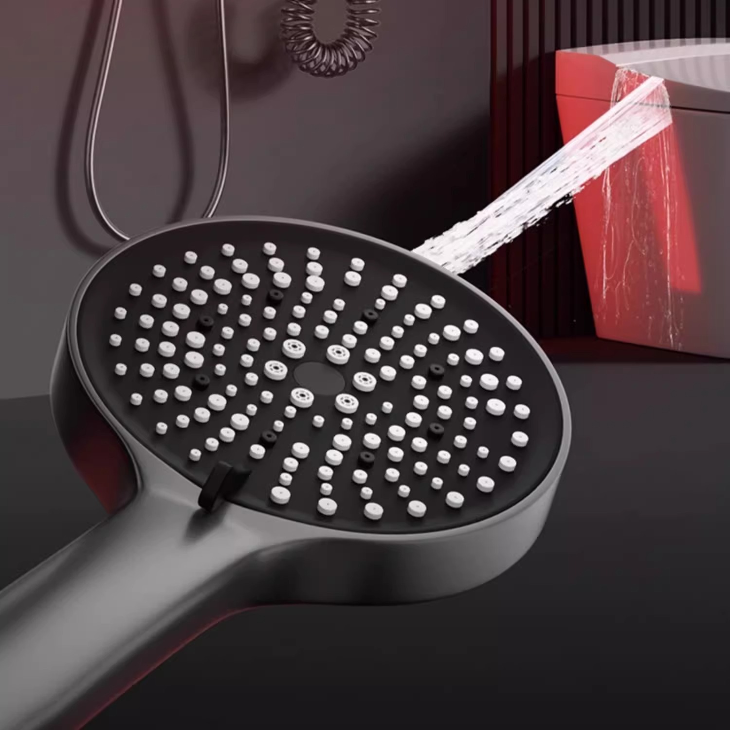 Pressurized showerhead, six-position shower head, bath faucet, bathroom heater, dormitory, household super powerful showerhead undefined