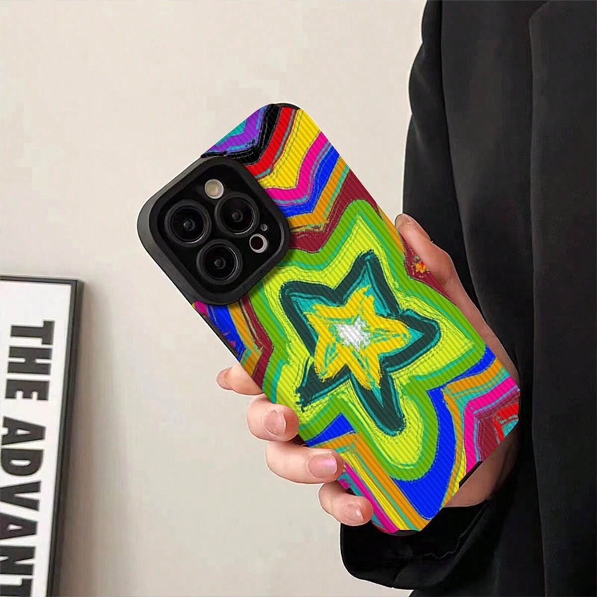 Colorful Star Phone Case For Iphone 15 14 13 Pro Max With Stripes_voghion.com