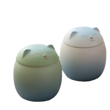 Urne funéraire en céramique pour animaux de compagnie, spécialement conçue pour les funérailles, cercueil pour animaux de compagnie avec couvercle hermétique et étanche à l'humidité._voghion.com