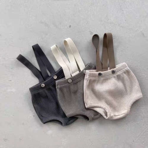 Korean style baby jumpsuit, spring and summer baby knitted overalls, baby pit strips and fart crawling clothes