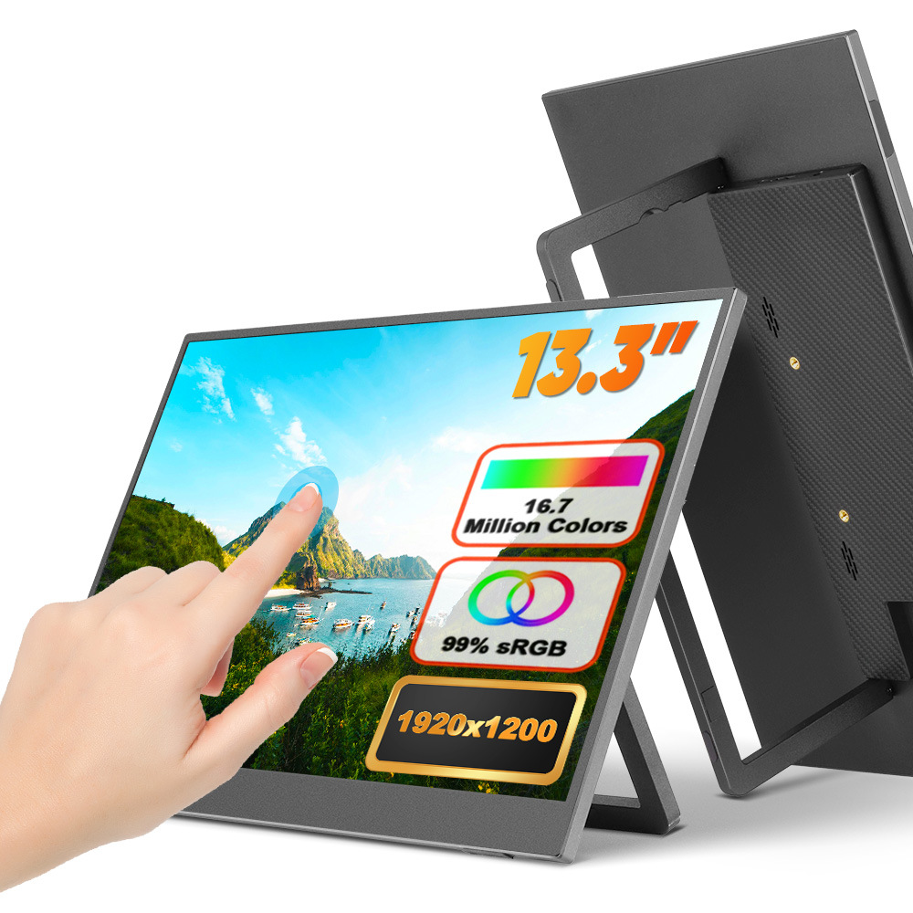 13.3 Inch1200P Touch Screen with Bracket 180 Degree Adjustable Portable Laptop Monitor